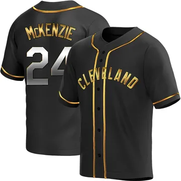 Triston McKenzie Men's Cleveland Guardians Replica Alternate Jersey - Black Golden