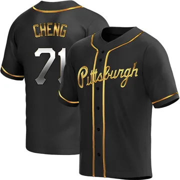 Tsung-Che Cheng Men's Pittsburgh Pirates Replica Alternate Jersey - Black Golden