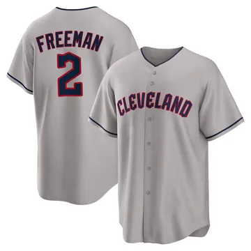 Tyler Freeman Men's Cleveland Guardians Replica Road Jersey - Gray