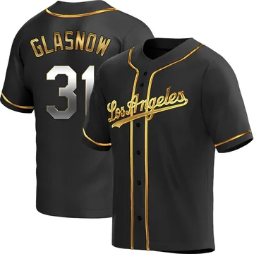 Tyler Glasnow Men's Los Angeles Dodgers Replica Alternate Jersey - Black Golden