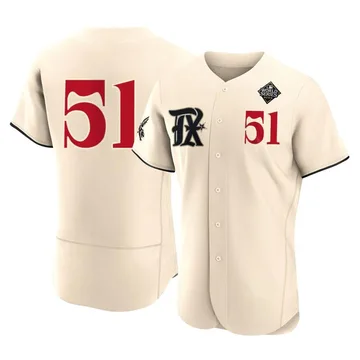 Tyler Mahle Men's Texas Rangers Authentic 2023 City Connect 2023 World Series Jersey - Cream