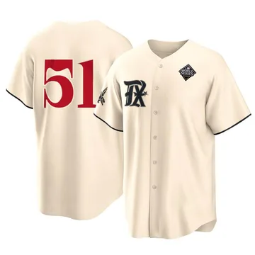 Tyler Mahle Men's Texas Rangers Replica 2023 City Connect 2023 World Series Jersey - Cream