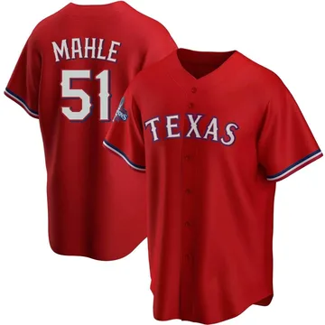 Tyler Mahle Men's Texas Rangers Replica Alternate 2023 World Series Champions Jersey - Red