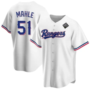 Tyler Mahle Men's Texas Rangers Replica Home 2023 World Series Jersey - White