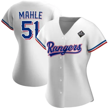 Tyler Mahle Women's Texas Rangers Authentic Home 2023 World Series Jersey - White