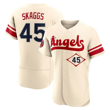 Tyler Skaggs Men's Los Angeles Angels Authentic 2022 City Connect Jersey - Cream