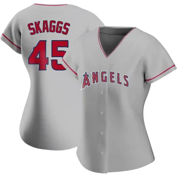 Tyler Skaggs Women's Los Angeles Angels Authentic Silver Road Jersey