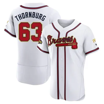 Tyler Thornburg Men's Atlanta Braves Authentic White 2022 Program Jersey - Gold