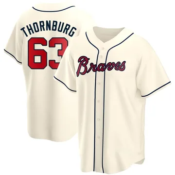 Tyler Thornburg Men's Atlanta Braves Replica Alternate Jersey - Cream