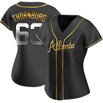 Tyler Thornburg Women's Atlanta Braves Replica Alternate Jersey - Black Golden