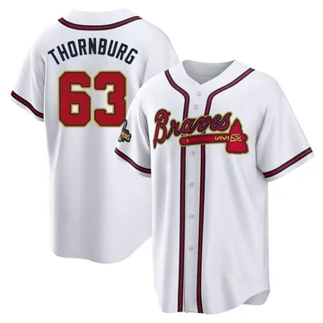 Tyler Thornburg Youth Atlanta Braves Replica White 2022 Program Jersey - Gold