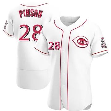 Vada Pinson Men's Cincinnati Reds Authentic Home Jersey - White