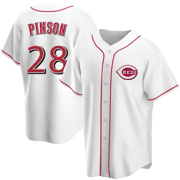 Vada Pinson Men's Cincinnati Reds Replica Home Jersey - White