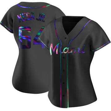 Victor Mesa Jr. Women's Miami Marlins Replica Alternate Jersey - Black Holographic