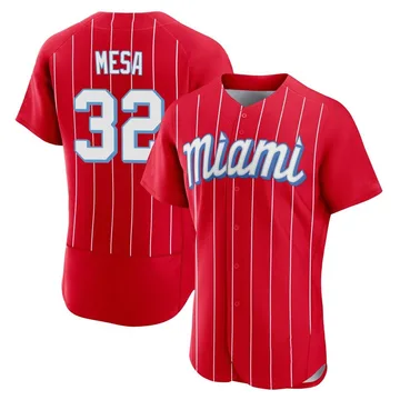 Victor Mesa Men's Miami Marlins Authentic 2021 City Connect Jersey - Red