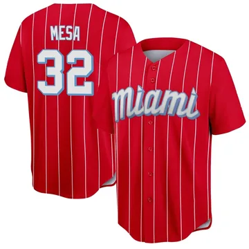 Victor Mesa Men's Miami Marlins Replica 2021 City Connect Jersey - Red