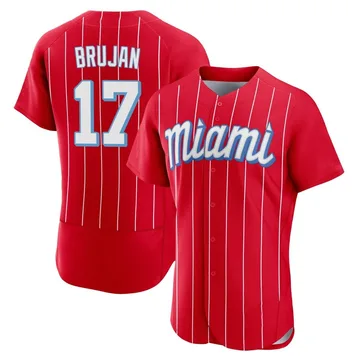 Vidal Brujan Men's Miami Marlins Authentic 2021 City Connect Jersey - Red