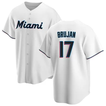 Vidal Brujan Men's Miami Marlins Replica Home Jersey - White