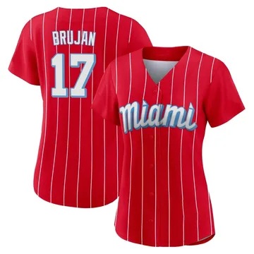 Vidal Brujan Women's Miami Marlins Authentic 2021 City Connect Jersey - Red