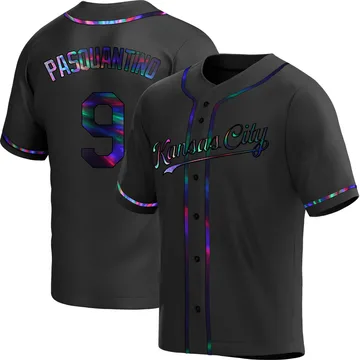 Vinnie Pasquantino Men's Kansas City Royals Replica Alternate Jersey - Black Holographic