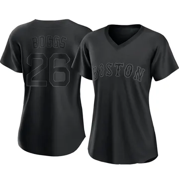 Wade Boggs Women's Boston Red Sox Authentic Pitch Fashion Jersey - Black