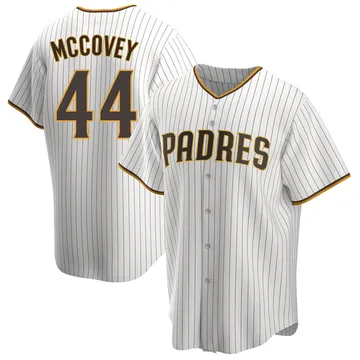 Willie Mccovey Men's San Diego Padres Replica Home Jersey - White/Brown