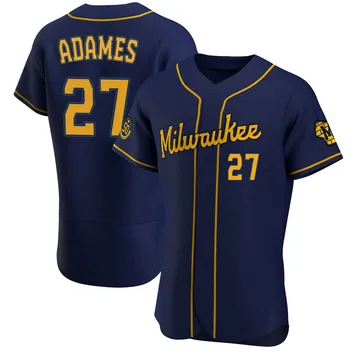 Willy Adames Men's Milwaukee Brewers Authentic Alternate Jersey - Navy