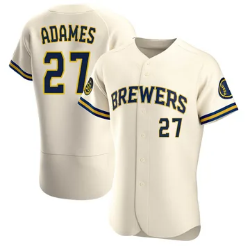 Willy Adames Men's Milwaukee Brewers Authentic Home Jersey - Cream