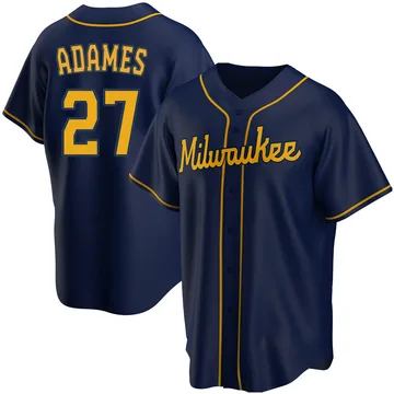 Willy Adames Men's Milwaukee Brewers Replica Alternate Jersey - Navy