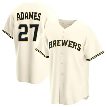 Willy Adames Men's Milwaukee Brewers Replica Home Jersey - Cream