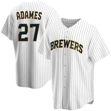 Willy Adames Men's Milwaukee Brewers Replica Home Jersey - White