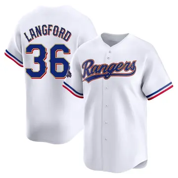 Wyatt Langford Men's Texas Rangers Limited White 2024 Collection Jersey - Gold