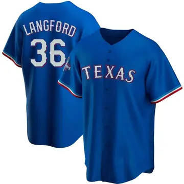 Wyatt Langford Men's Texas Rangers Replica Alternate 2023 World Series Champions Jersey - Royal