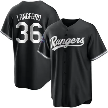 Wyatt Langford Men's Texas Rangers Replica Black 2023 World Series Champions Jersey - White