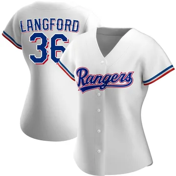 Wyatt Langford Women's Texas Rangers Authentic Home Jersey - White