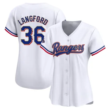 Wyatt Langford Women's Texas Rangers Limited White 2024 Collection Jersey - Gold