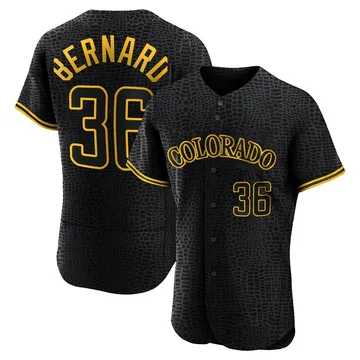 Wynton Bernard Men's Colorado Rockies Authentic Snake Skin City Jersey - Black