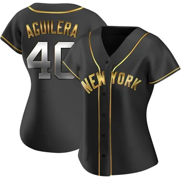 Yedrinson Aguilera Women's New York Yankees Replica Alternate Jersey - Black Golden