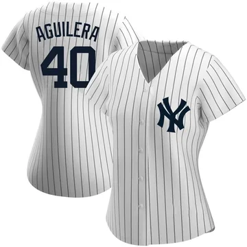 Yedrinson Aguilera Women's New York Yankees Replica Home Name Jersey - White