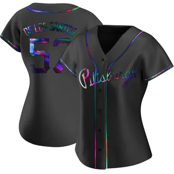 Yerry De Los Santos Women's Pittsburgh Pirates Replica Alternate Jersey - Black Holographic