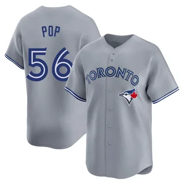 Zach Pop Men's Toronto Blue Jays Limited Away Jersey - Gray