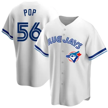 Zach Pop Men's Toronto Blue Jays Replica Home Cooperstown Collection Jersey - White