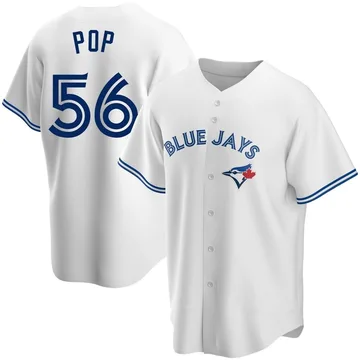 Zach Pop Men's Toronto Blue Jays Replica Home Jersey - White