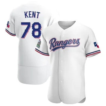 Zachary Kent Men's Texas Rangers Authentic Home Jersey - White