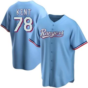 Zachary Kent Men's Texas Rangers Replica Alternate Jersey - Light Blue