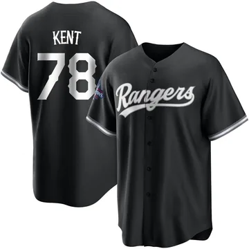 Zachary Kent Men's Texas Rangers Replica Black 2023 World Series Champions Jersey - White