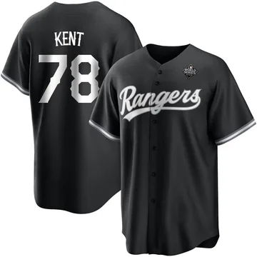 Zachary Kent Men's Texas Rangers Replica Black 2023 World Series Jersey - White