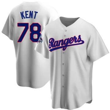 Zachary Kent Men's Texas Rangers Replica Home Cooperstown Collection 2023 World Series Champions Jersey - White