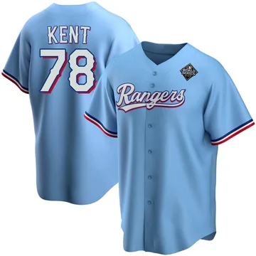 Zachary Kent Youth Texas Rangers Replica Alternate 2023 World Series Jersey - Light Blue