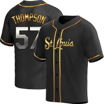 Zack Thompson Men's St. Louis Cardinals Replica Alternate Jersey - Black Golden